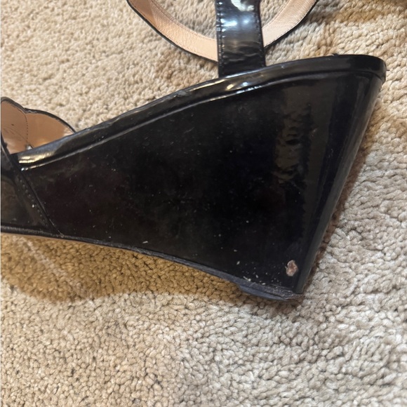 Prada Black Sandals with Ankle Straps and Block Heel. Size 8. In ok condition - Picture 6 of 7